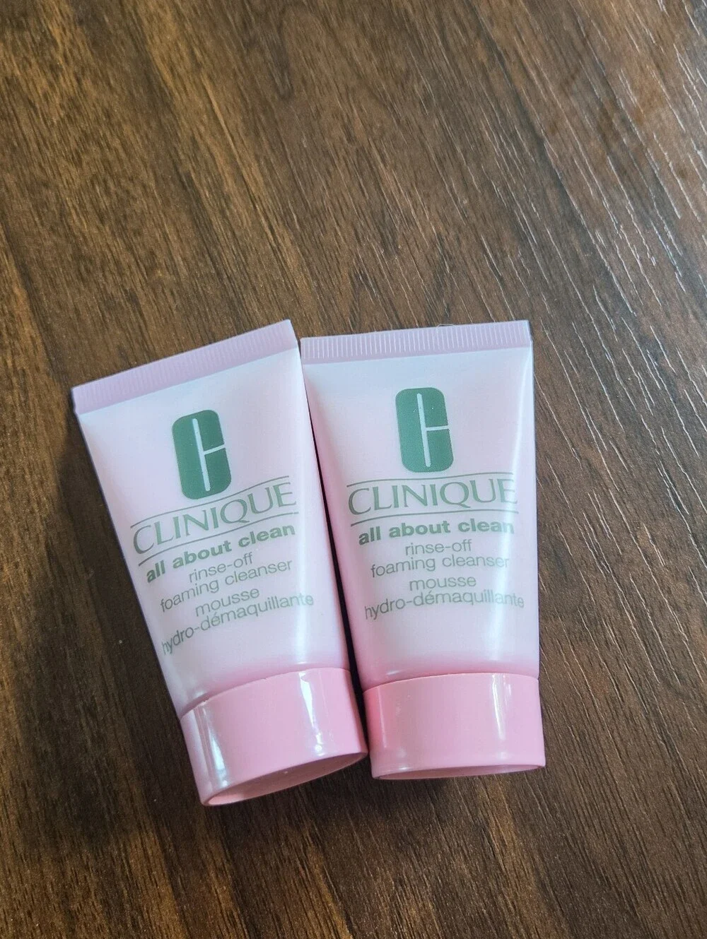 Lot of 2 Clinique All About Clean Rinse-Off Foaming Cleanser 1oz Travel Size Min